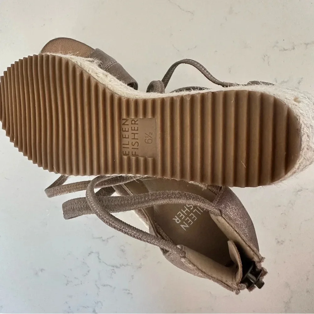 Eileen Fisher Wanda Tumbled Nubuck Espadrille Size: 6.5